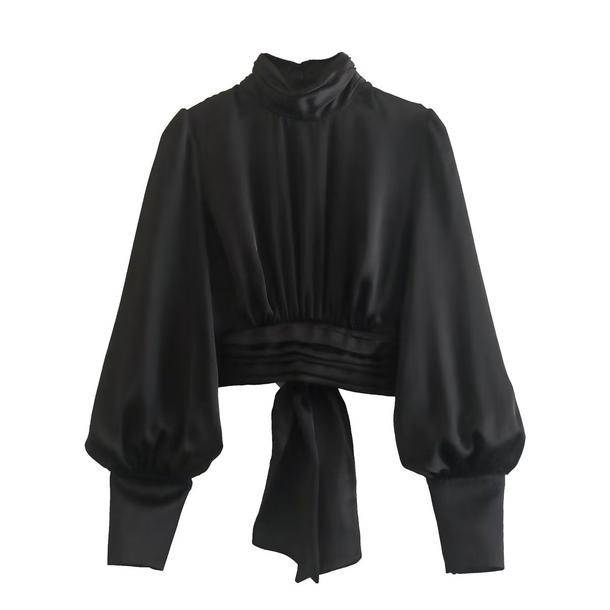 BACKLESS TIED RUCHED TOP