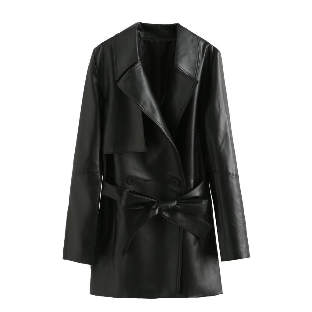 Faux Leather Coat