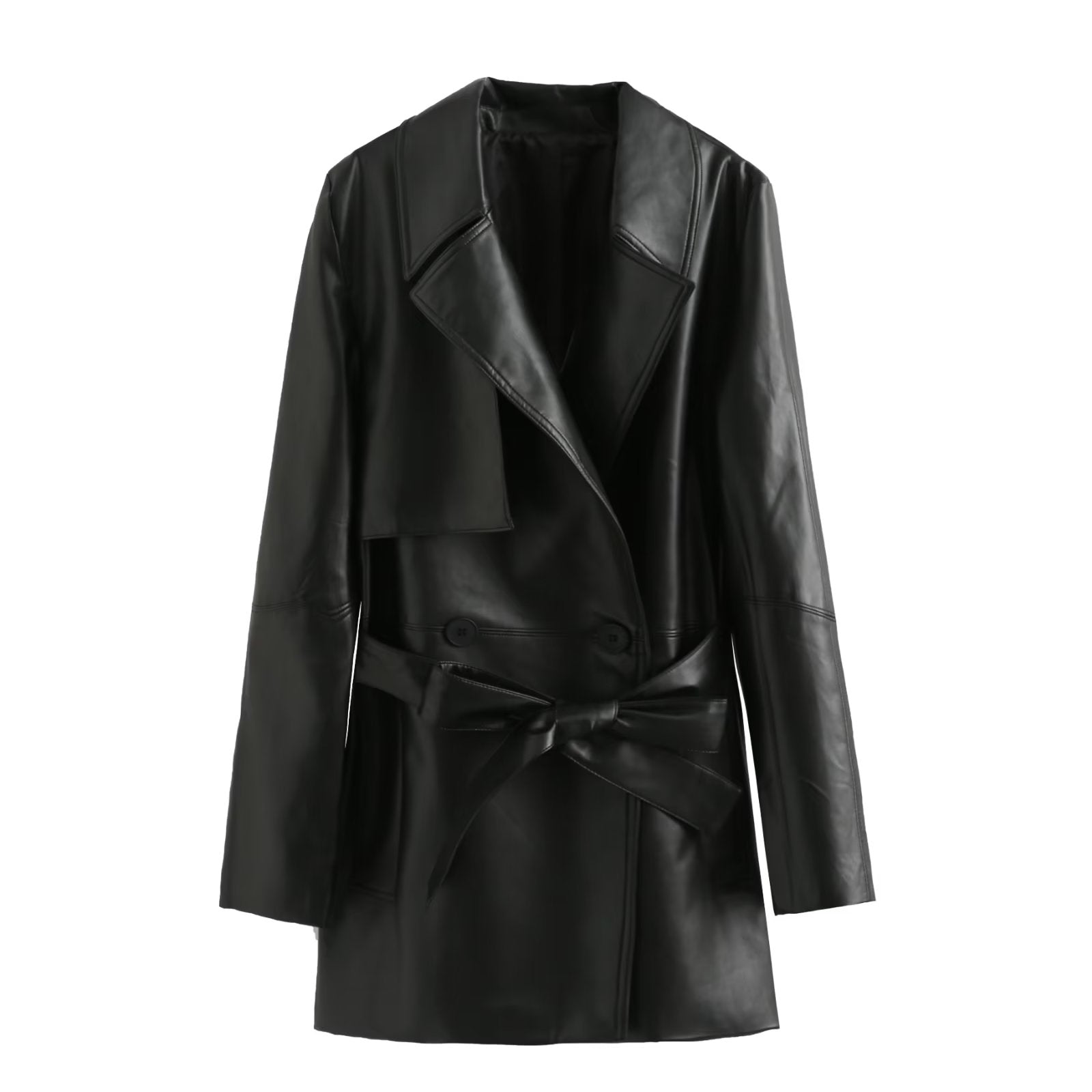 Faux Leather Coat
