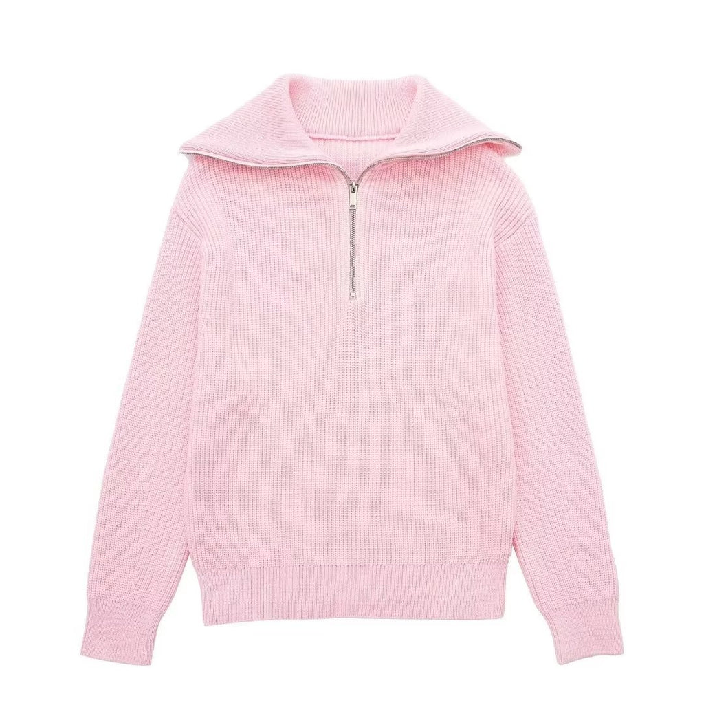 OPEN COLLAR SWEATER