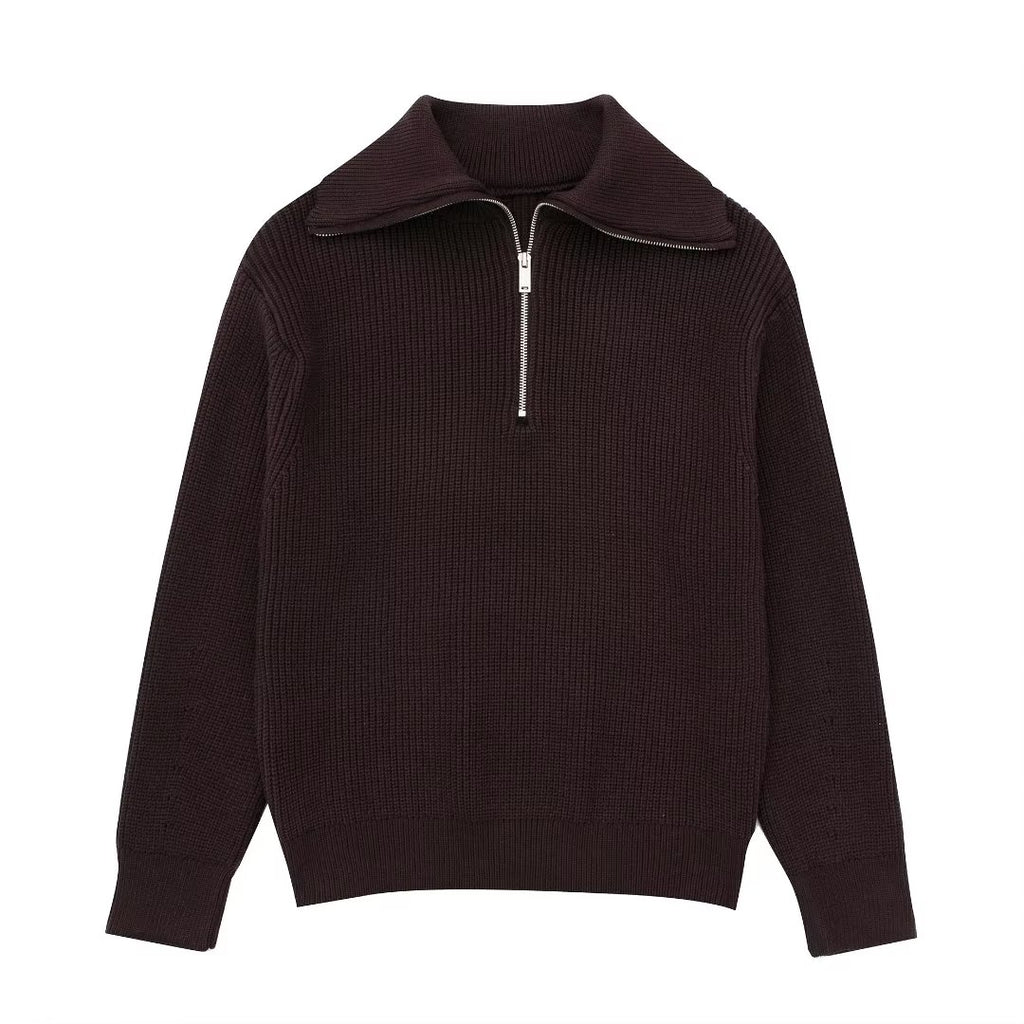 OPEN COLLAR SWEATER