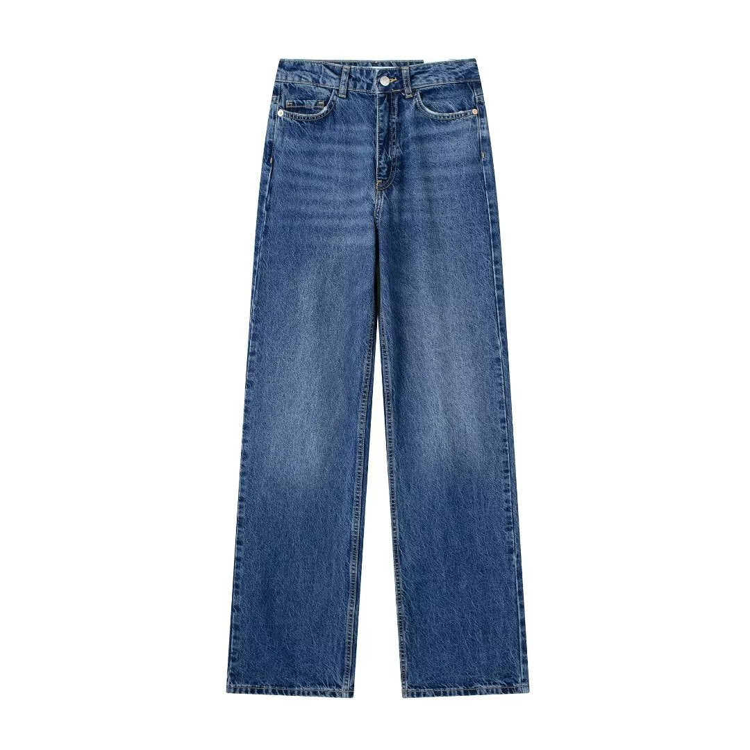 Straight Leg Denim Jeans
