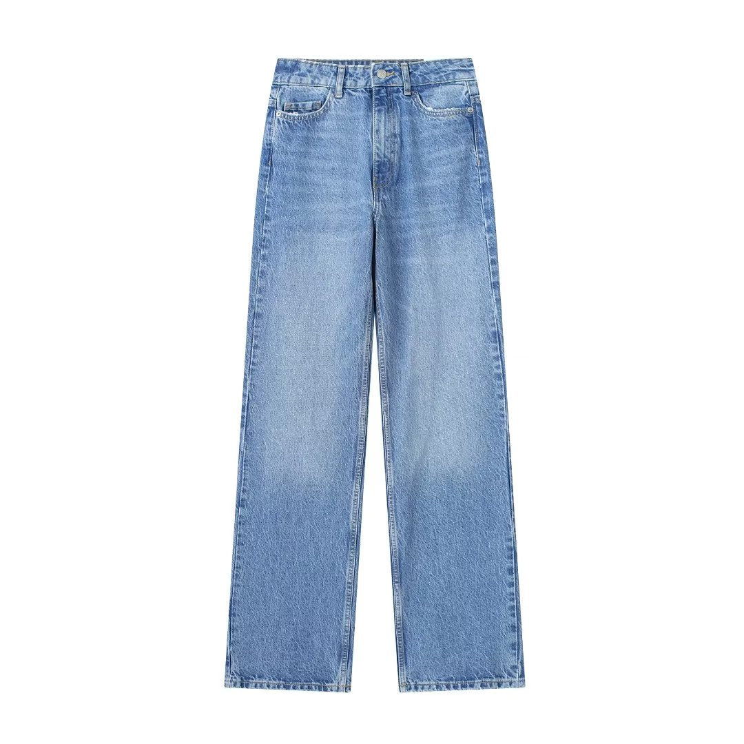 Straight Leg Denim Jeans