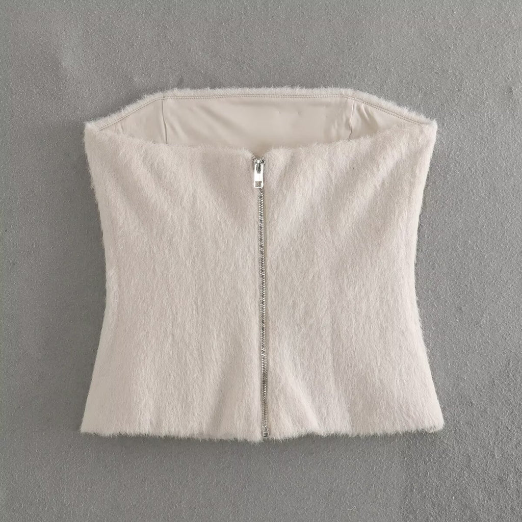 FAUX FURRY TUBE TOP