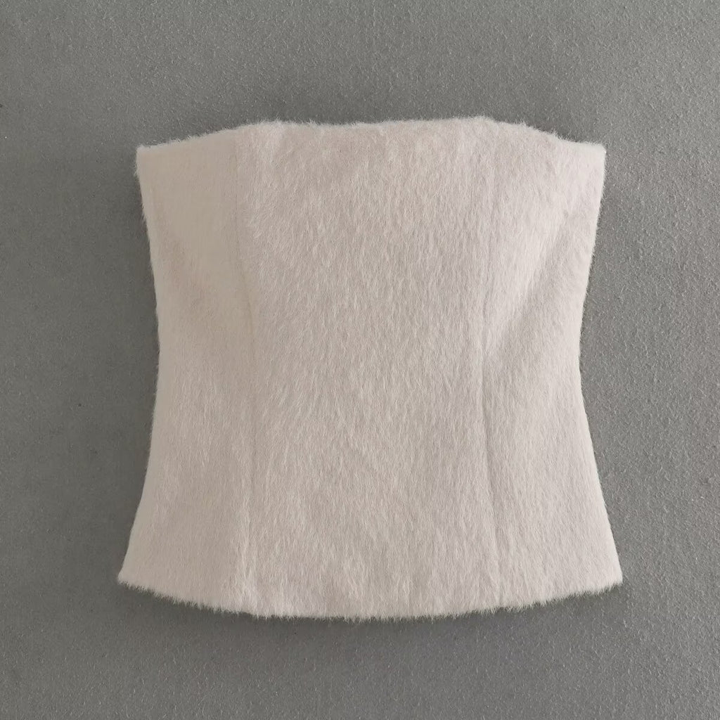 FAUX FURRY TUBE TOP