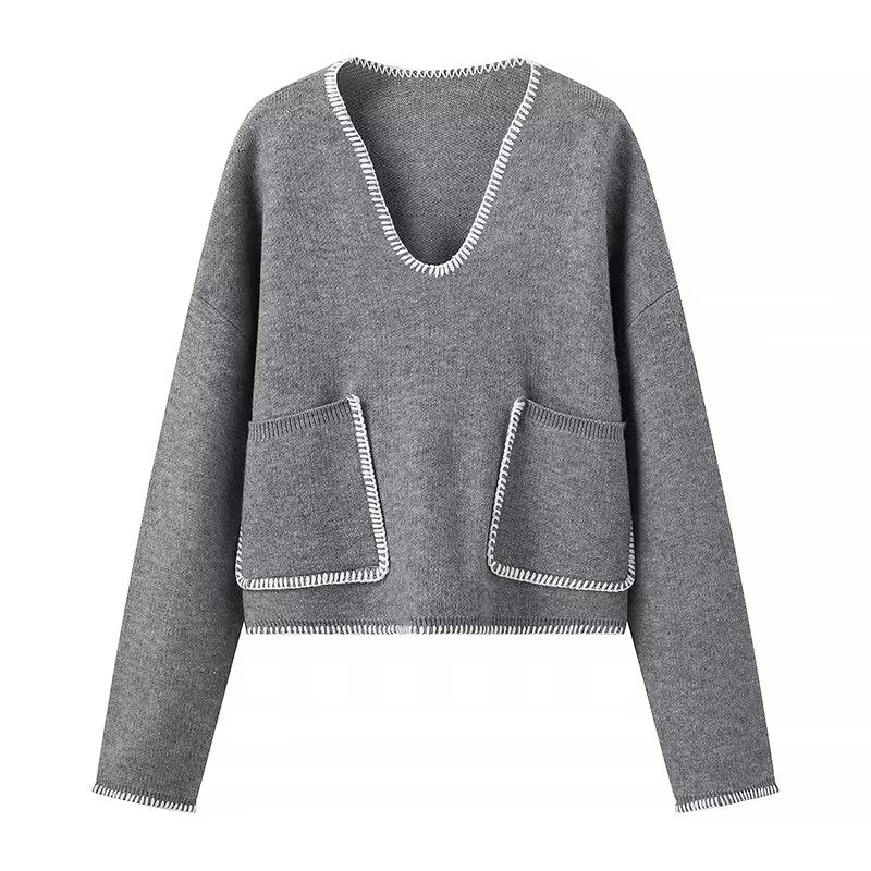 CONTRAST CROP KNITWEAR