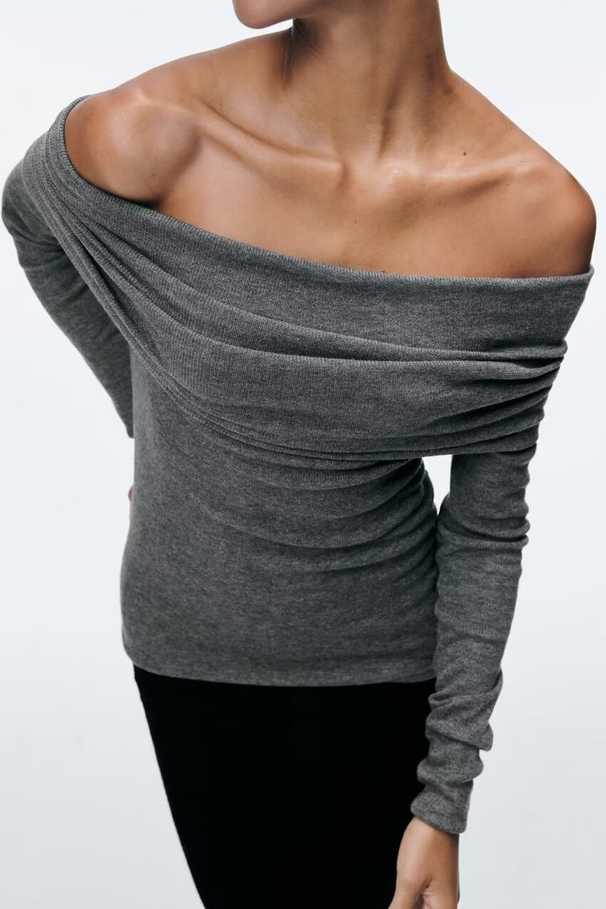 OFF SHOULDER LONG SLEEVE TOP
