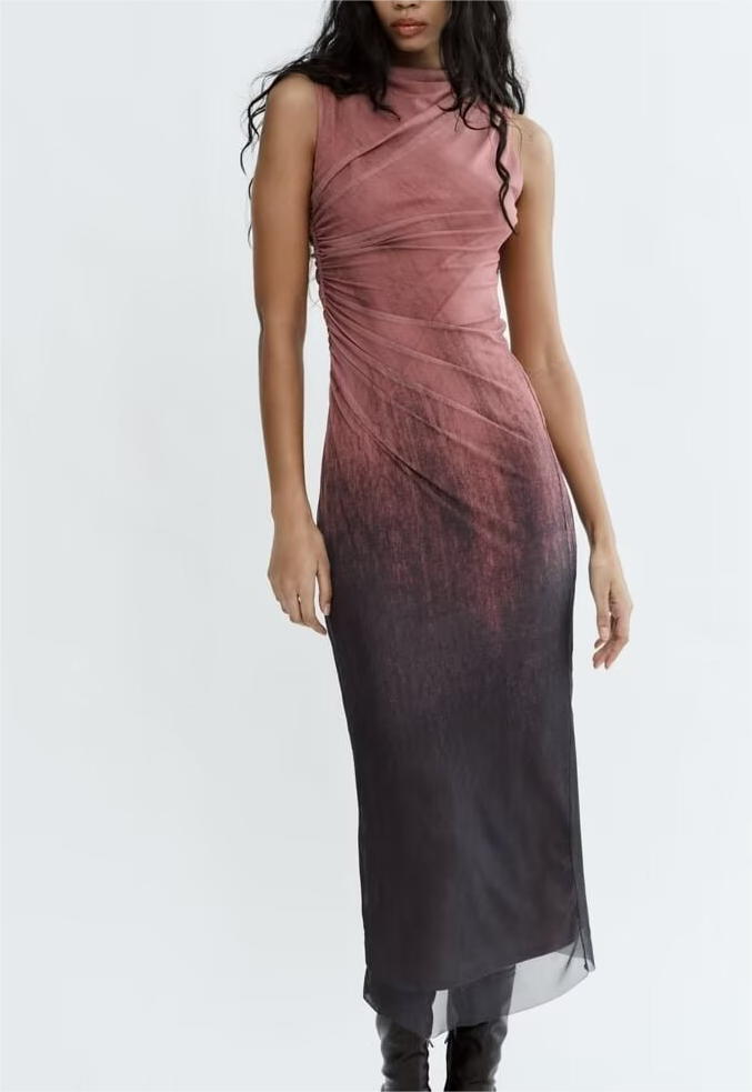 PRINTED SLEEVELESS DRESS