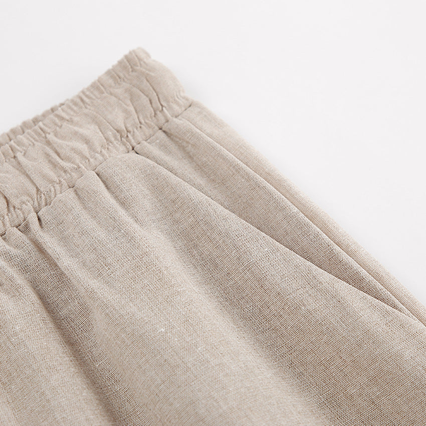 KHAKI LINEN TWO PIECE SET