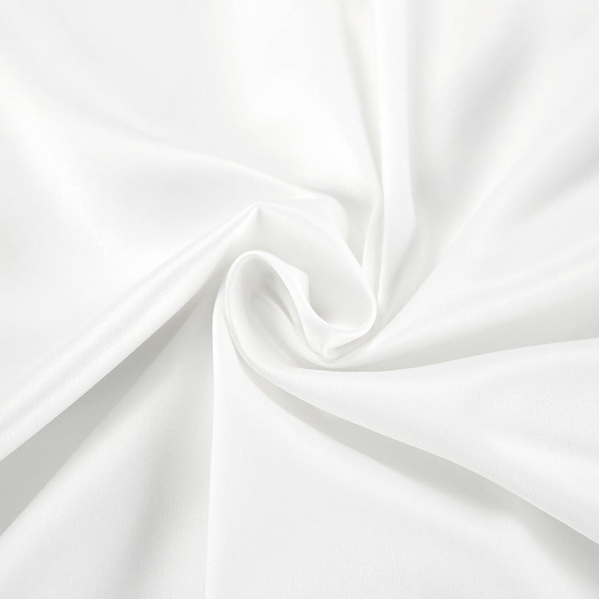 WHITE SATIN MAXI SKIRT
