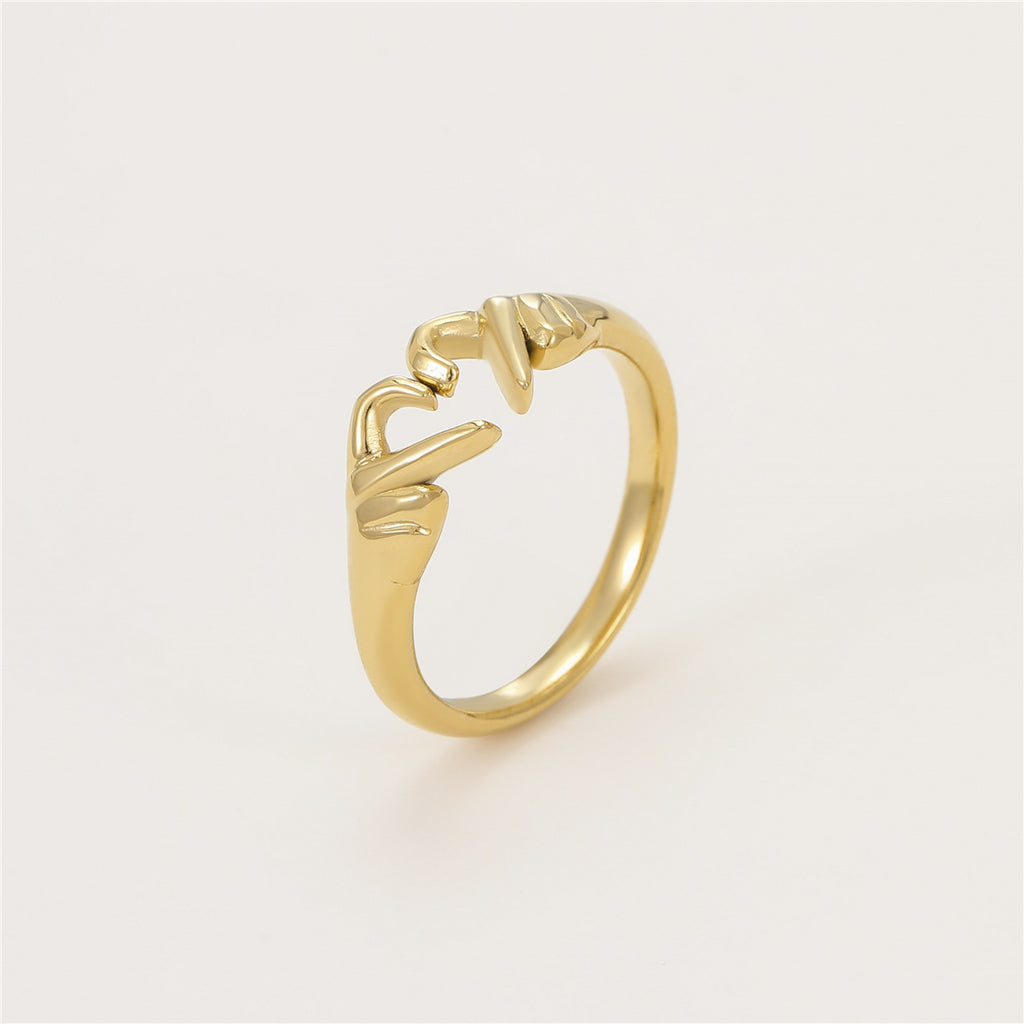 DOUBLE HAND HEART RING