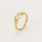 DOUBLE HAND HEART RING