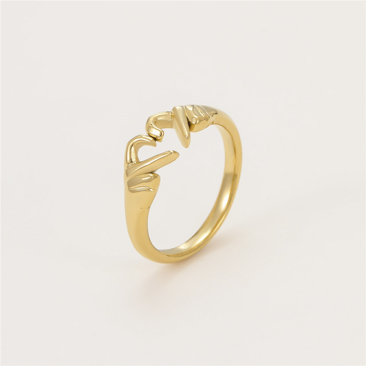 DOUBLE HAND HEART RING