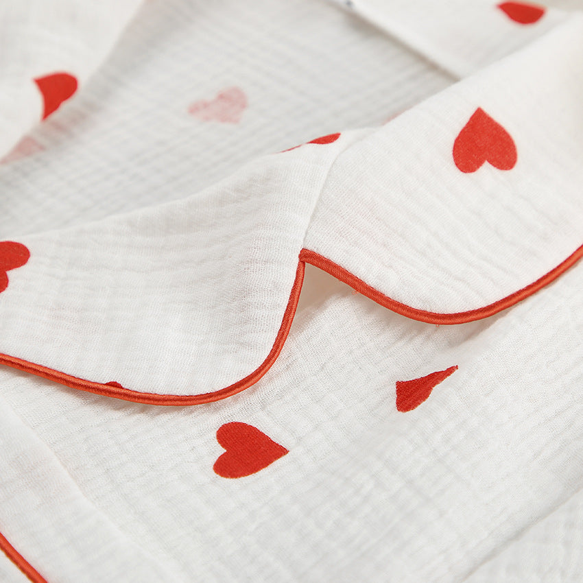 COTTON HEART PAJAMAS SET
