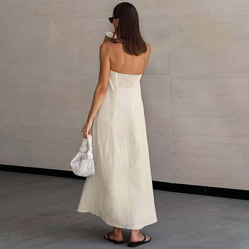 FRENCH LINEN MAXI DRESS