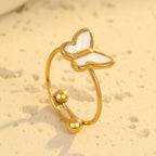BUTTERFLY GOLD NECKLACE, EARRING, BRACELET & RING