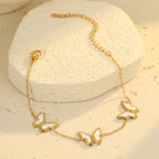 BUTTERFLY GOLD NECKLACE, EARRING, BRACELET & RING