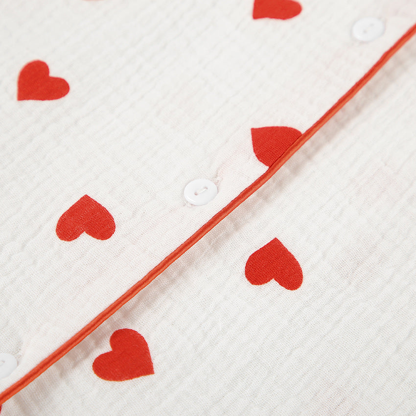 COTTON HEART PAJAMAS SET