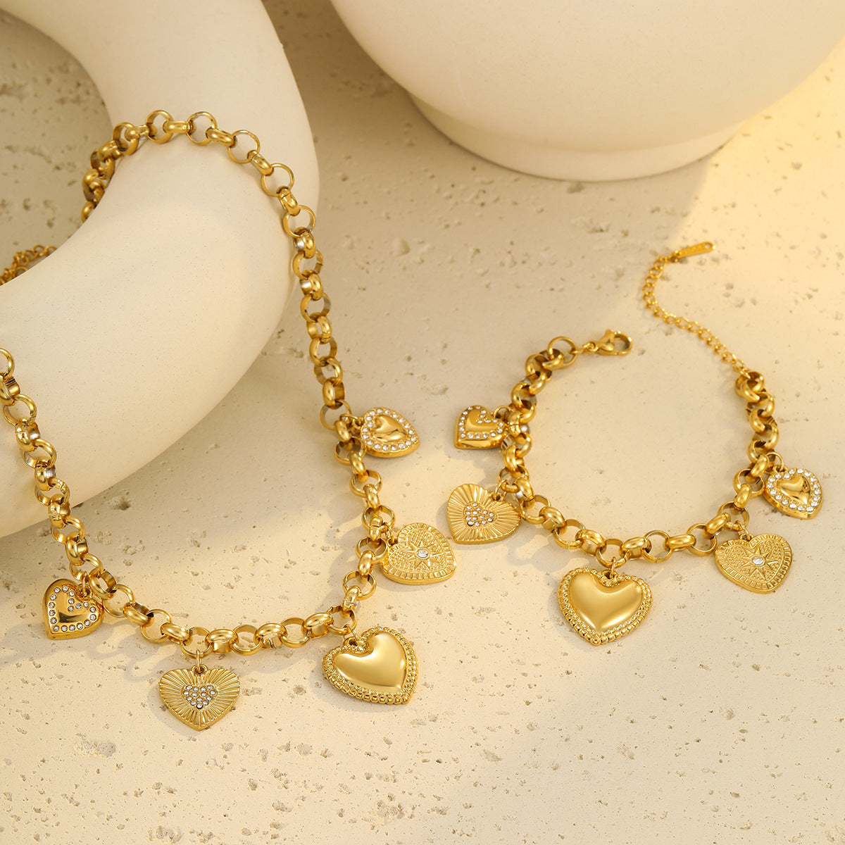 EVELYN CHARM NECKLACE AND BRACELET