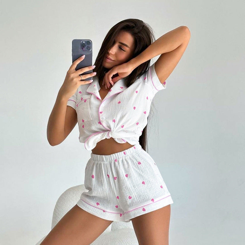 COTTON HEART PAJAMAS SET