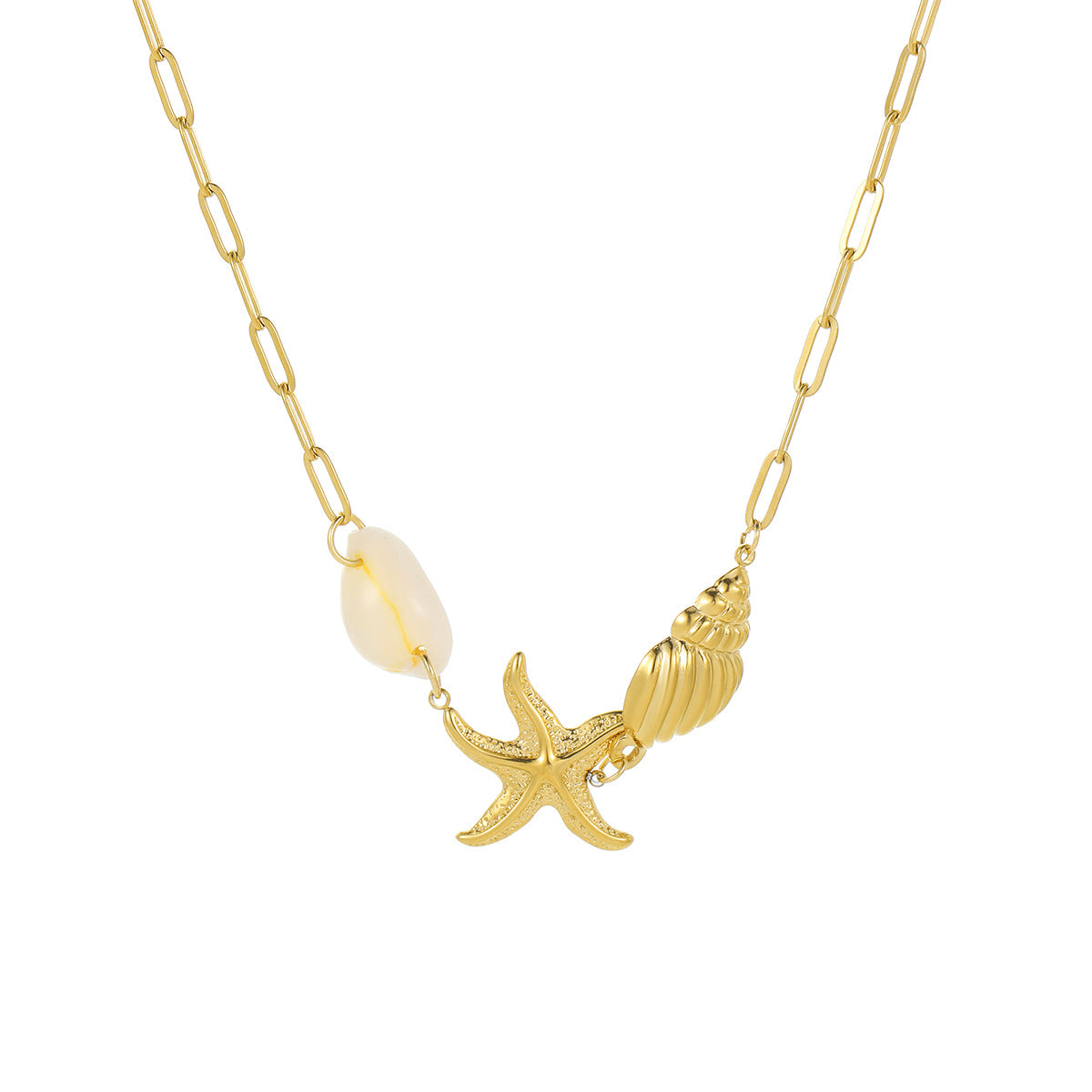 ANA GOLD SHELL NECKLACE & BRACELET