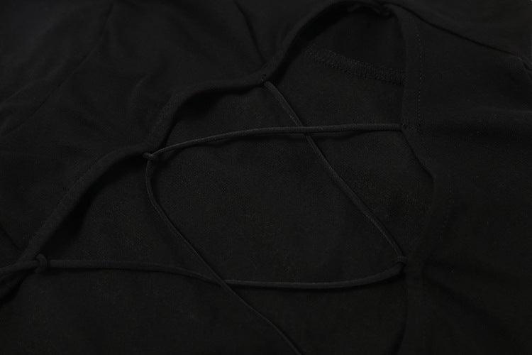 BACKLESS LACE UP TOP - PRIBO