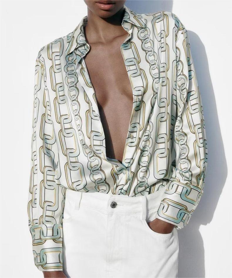 CHAIN PRINT BLOUSE - PRIBO