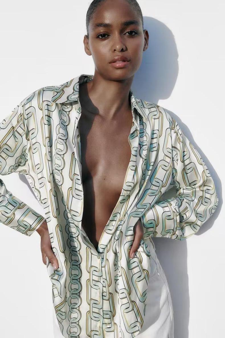 CHAIN PRINT BLOUSE - PRIBO