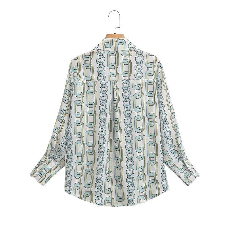CHAIN PRINT BLOUSE - PRIBO