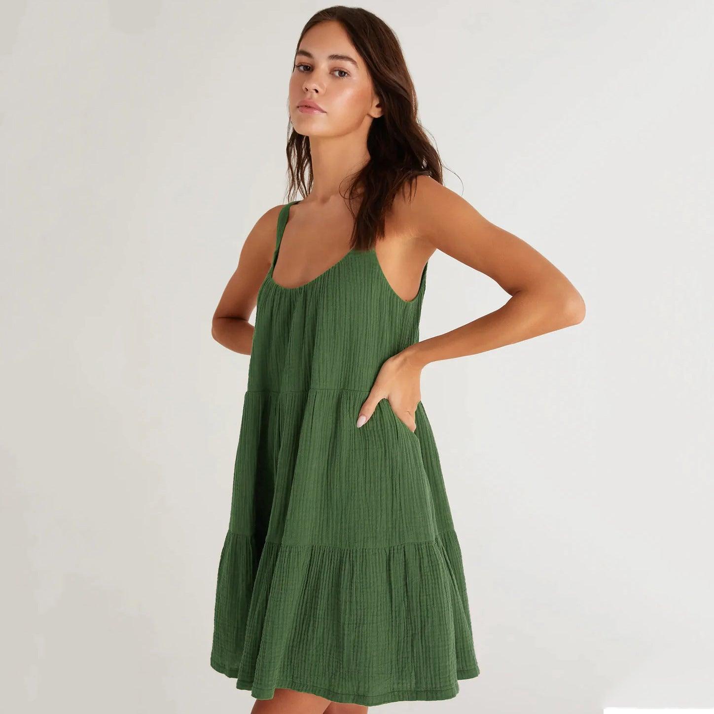 COTTON LINEN DRESS - PRIBO