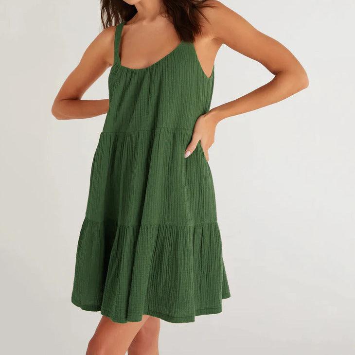 COTTON LINEN DRESS - PRIBO