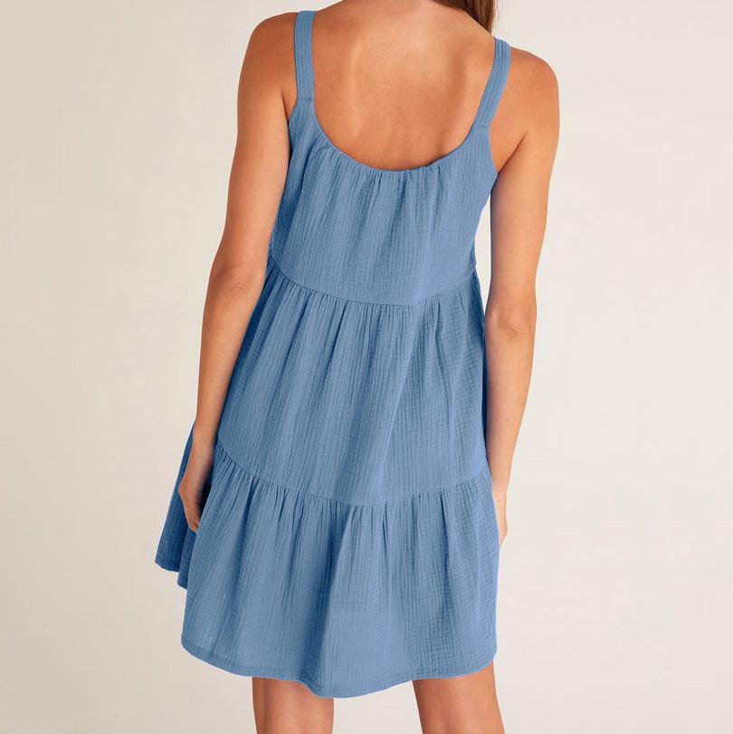 COTTON LINEN DRESS - PRIBO