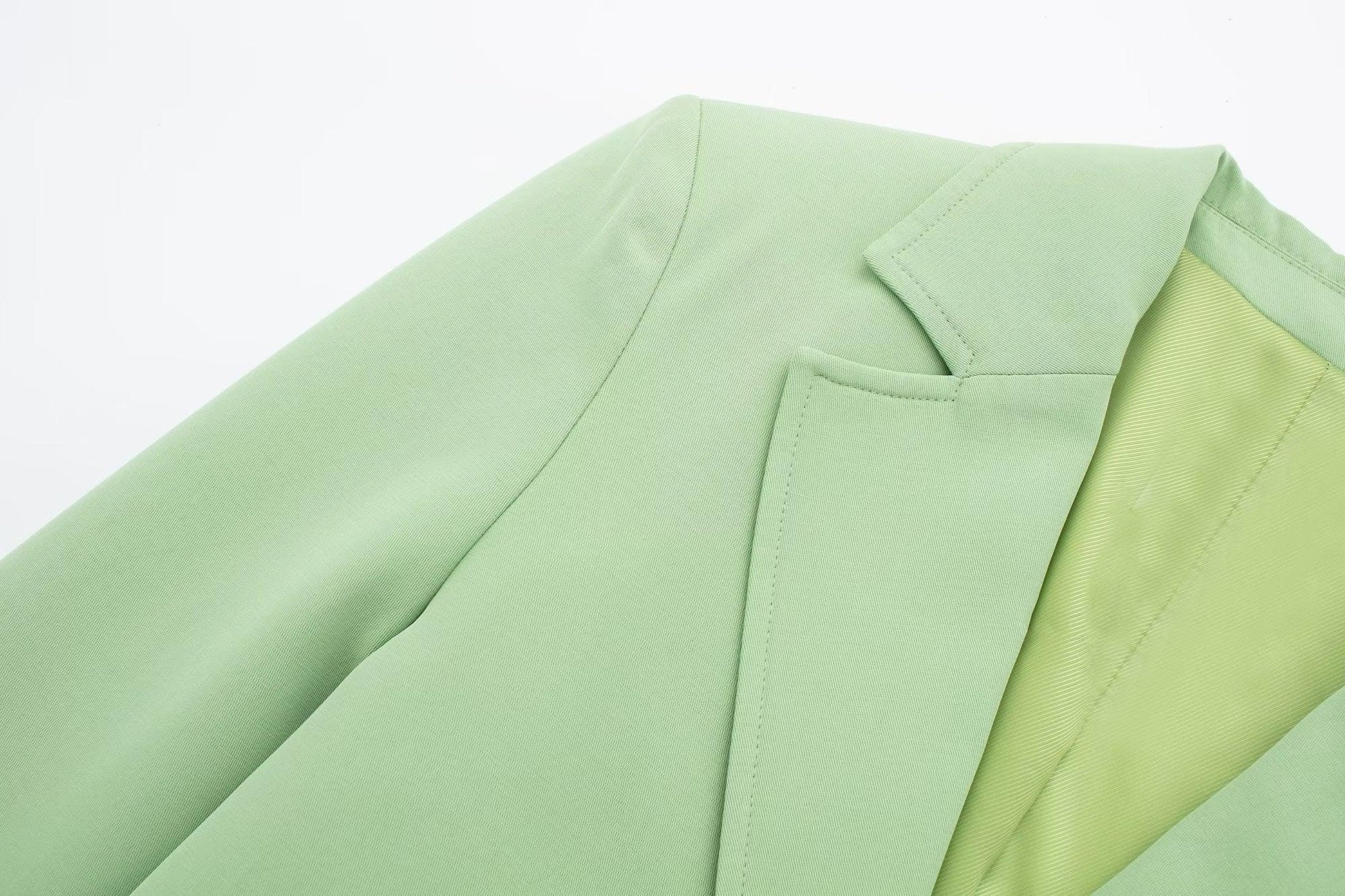 CROP GREEN BLAZER & SKIRT SET - PRIBO