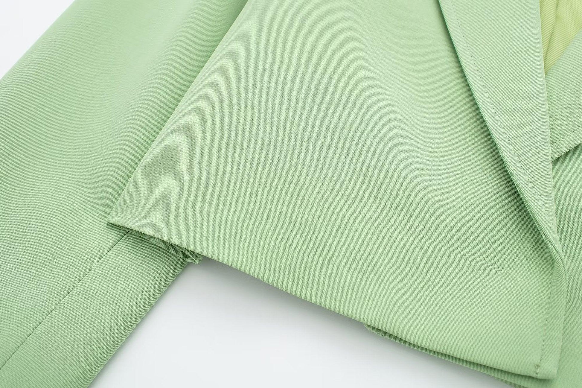 CROP GREEN BLAZER & SKIRT SET - PRIBO
