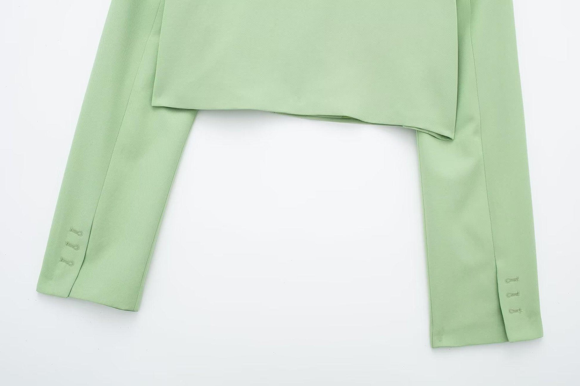 CROP GREEN BLAZER & SKIRT SET - PRIBO