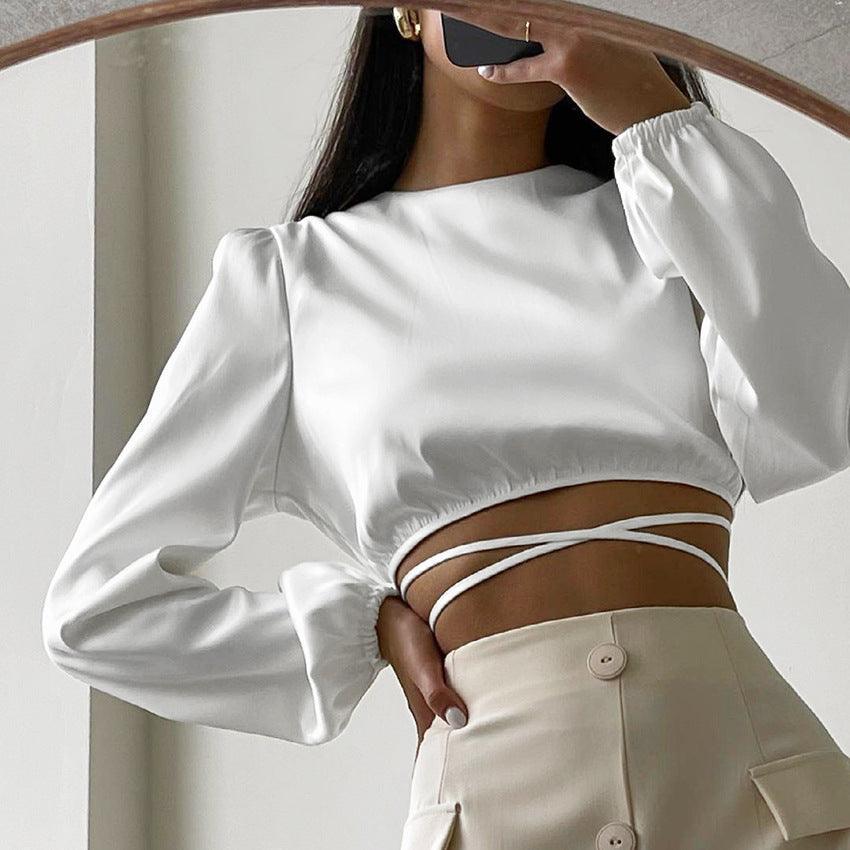 CROP SATIN TOP - PRIBO