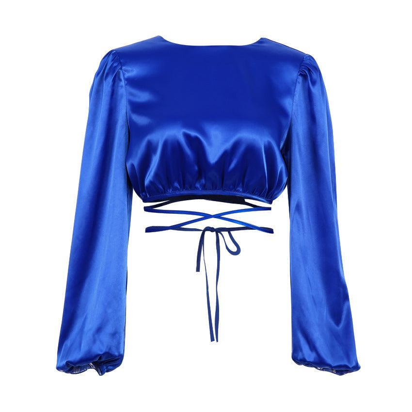 CROP SATIN TOP - PRIBO
