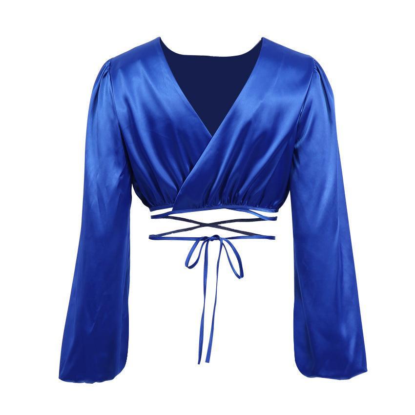 CROP SATIN TOP - PRIBO