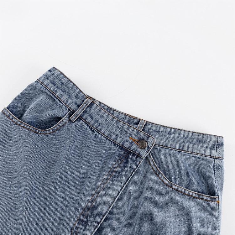 DENIM SPLIT SKIRT - PRIBO