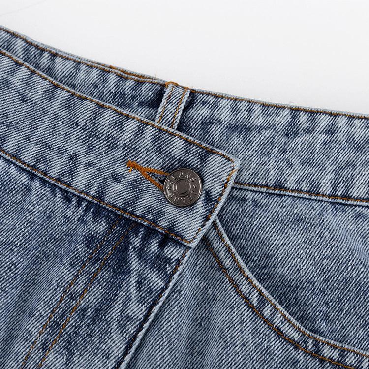 DENIM SPLIT SKIRT - PRIBO