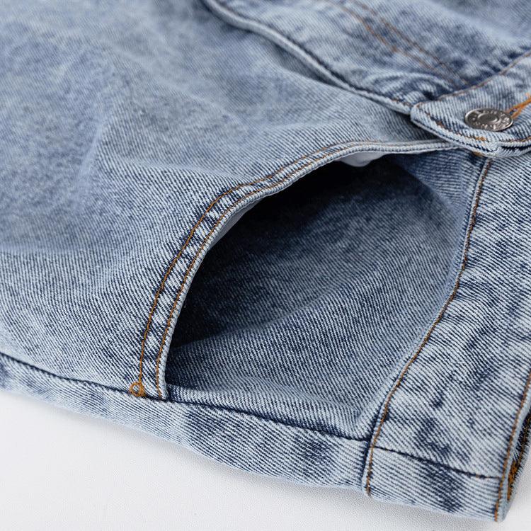 DENIM SPLIT SKIRT - PRIBO