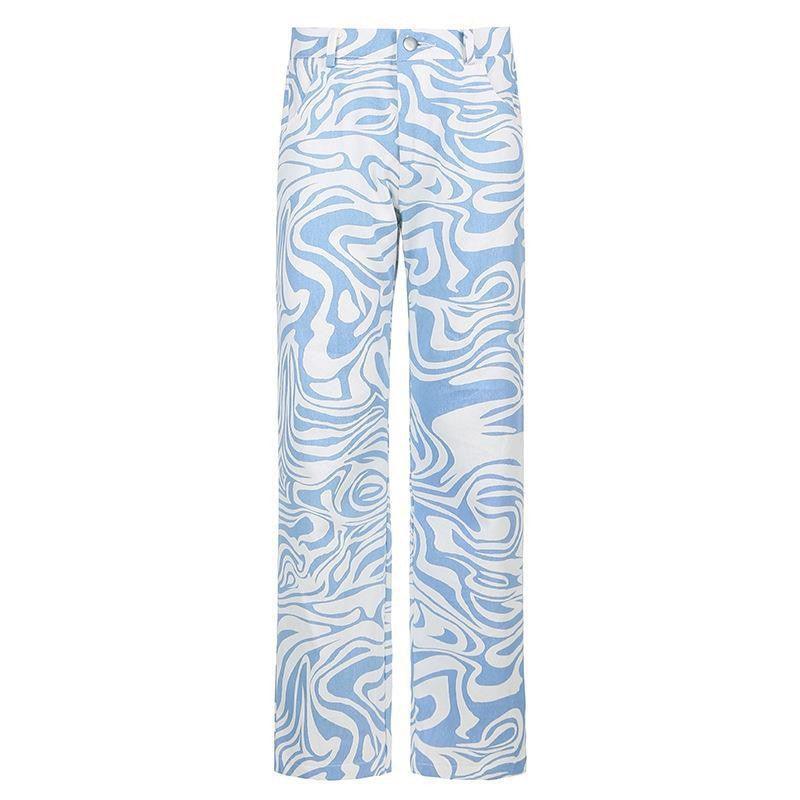 DENIM SWIRL PRINT JEAN - PRIBO