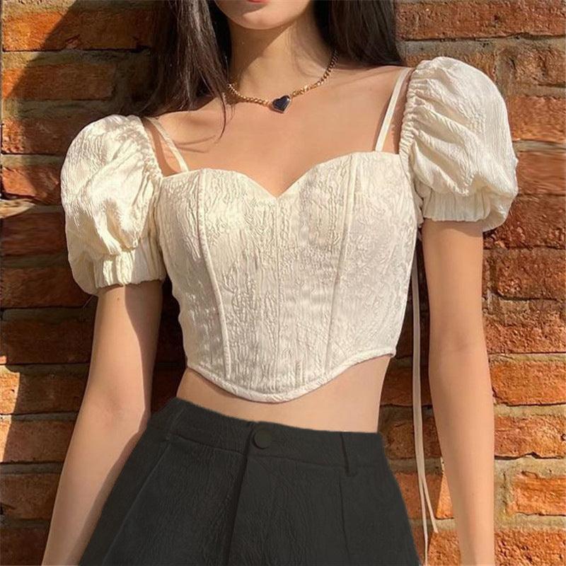 FRENCH PUFF SLEEVE TOP - PRIBO