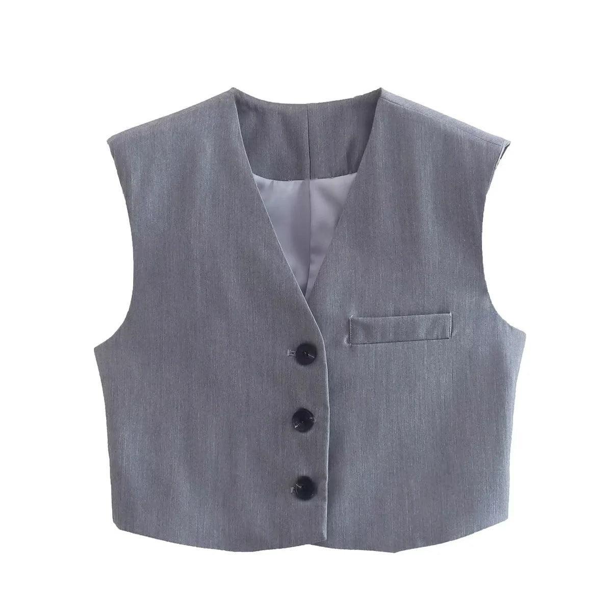 GRAY VEST TOP - PRIBO