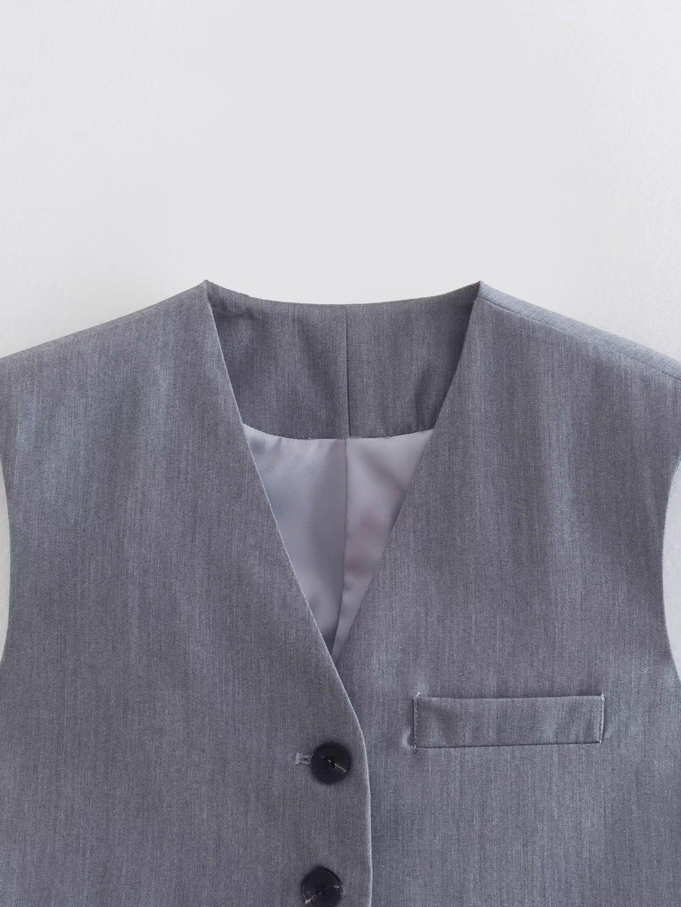 GRAY VEST TOP - PRIBO