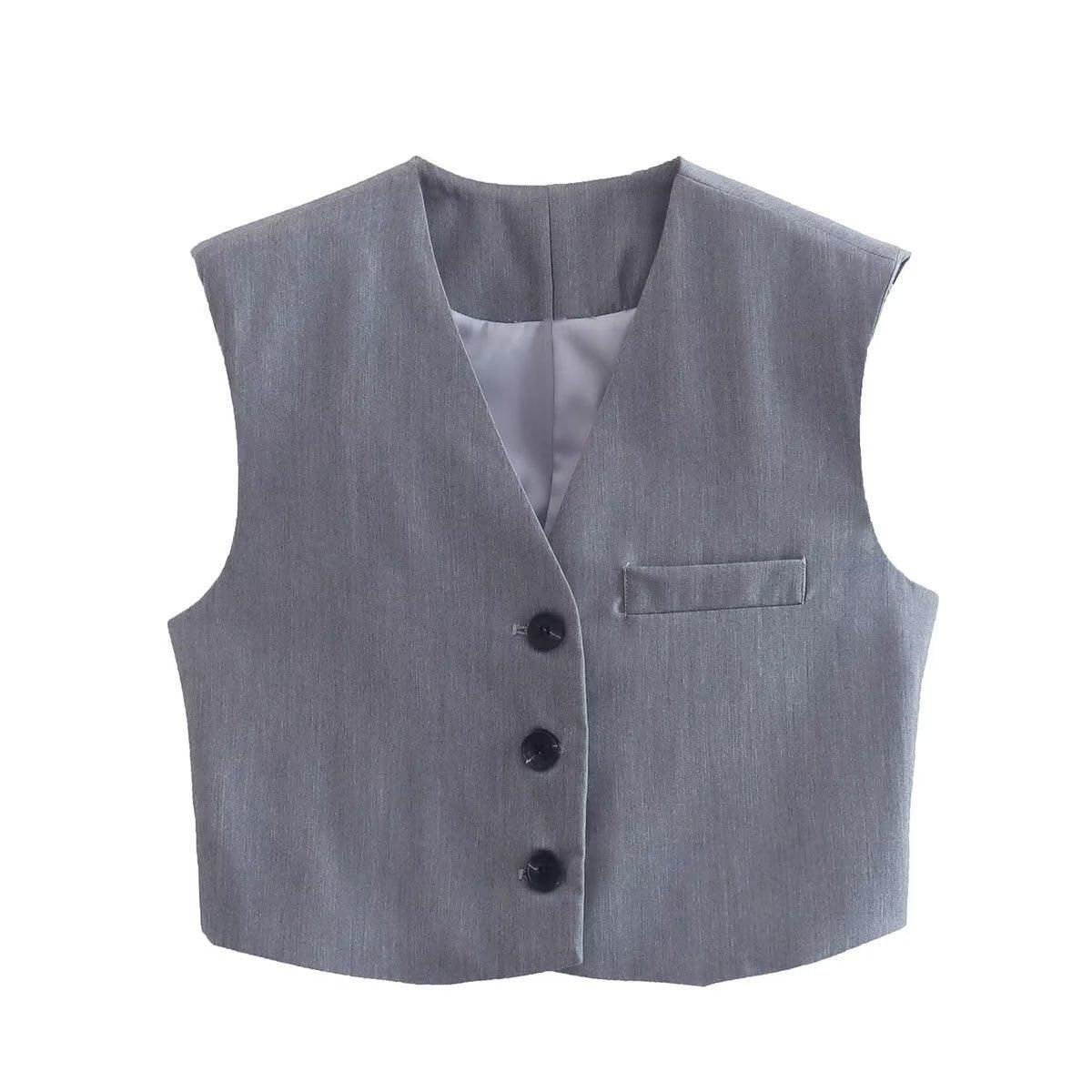GRAY VEST TOP - PRIBO