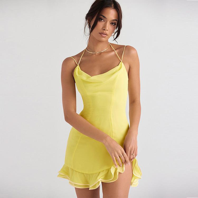 HALTER BACKLESS DRESS - PRIBO