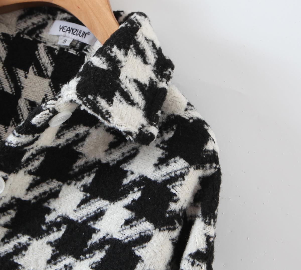 HOUNDSTOOTH LOOSE JACKET - PRIBO