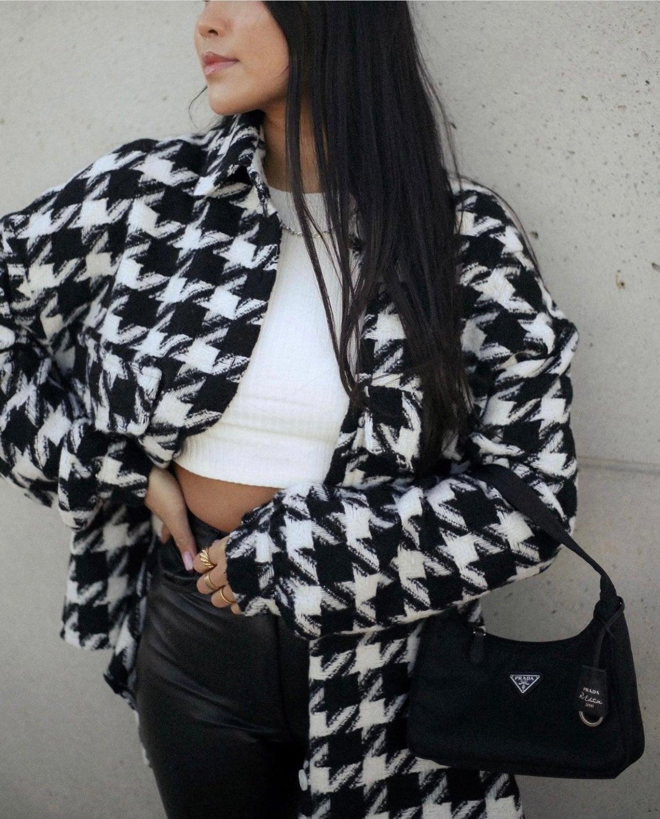 HOUNDSTOOTH LOOSE JACKET - PRIBO