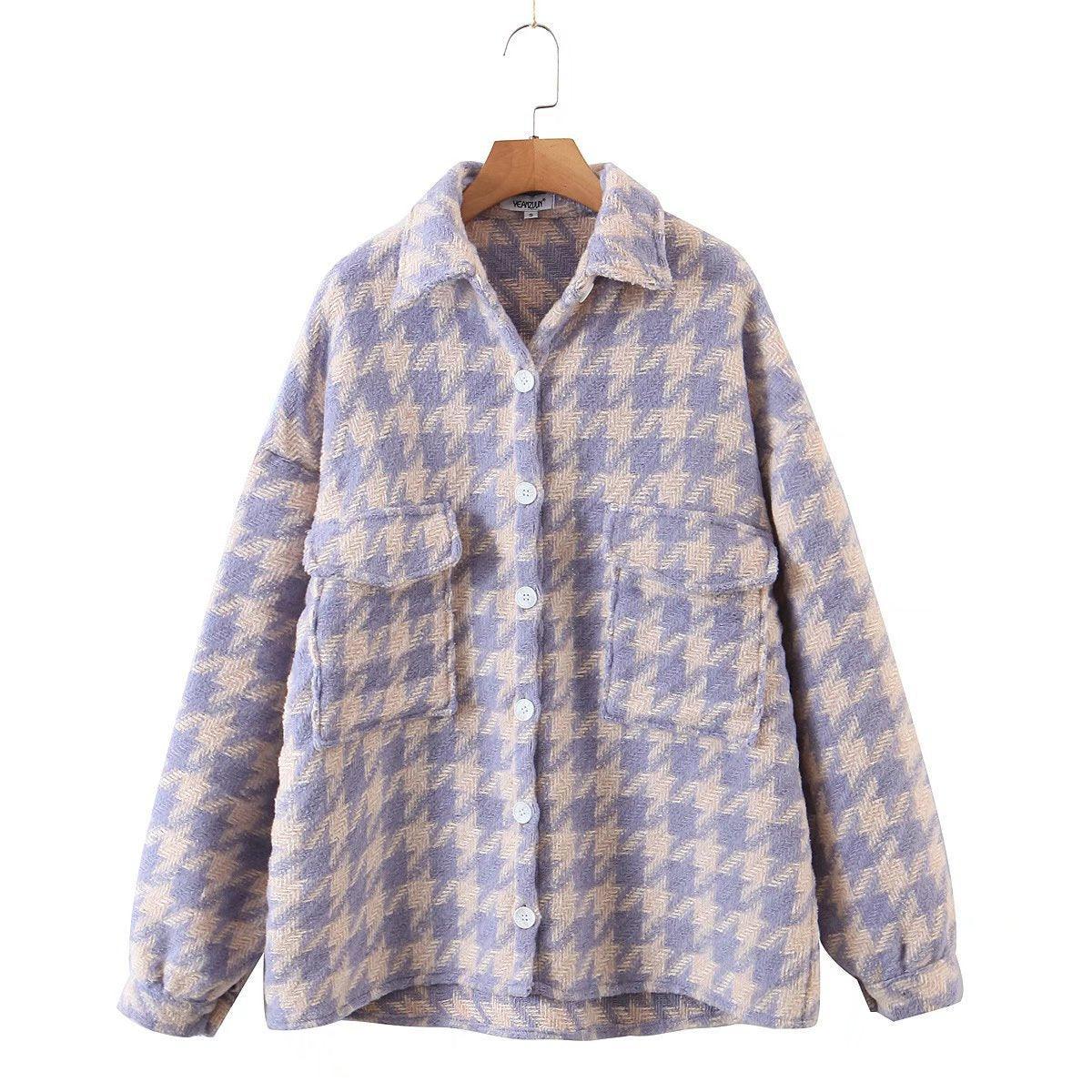HOUNDSTOOTH LOOSE JACKET - PRIBO